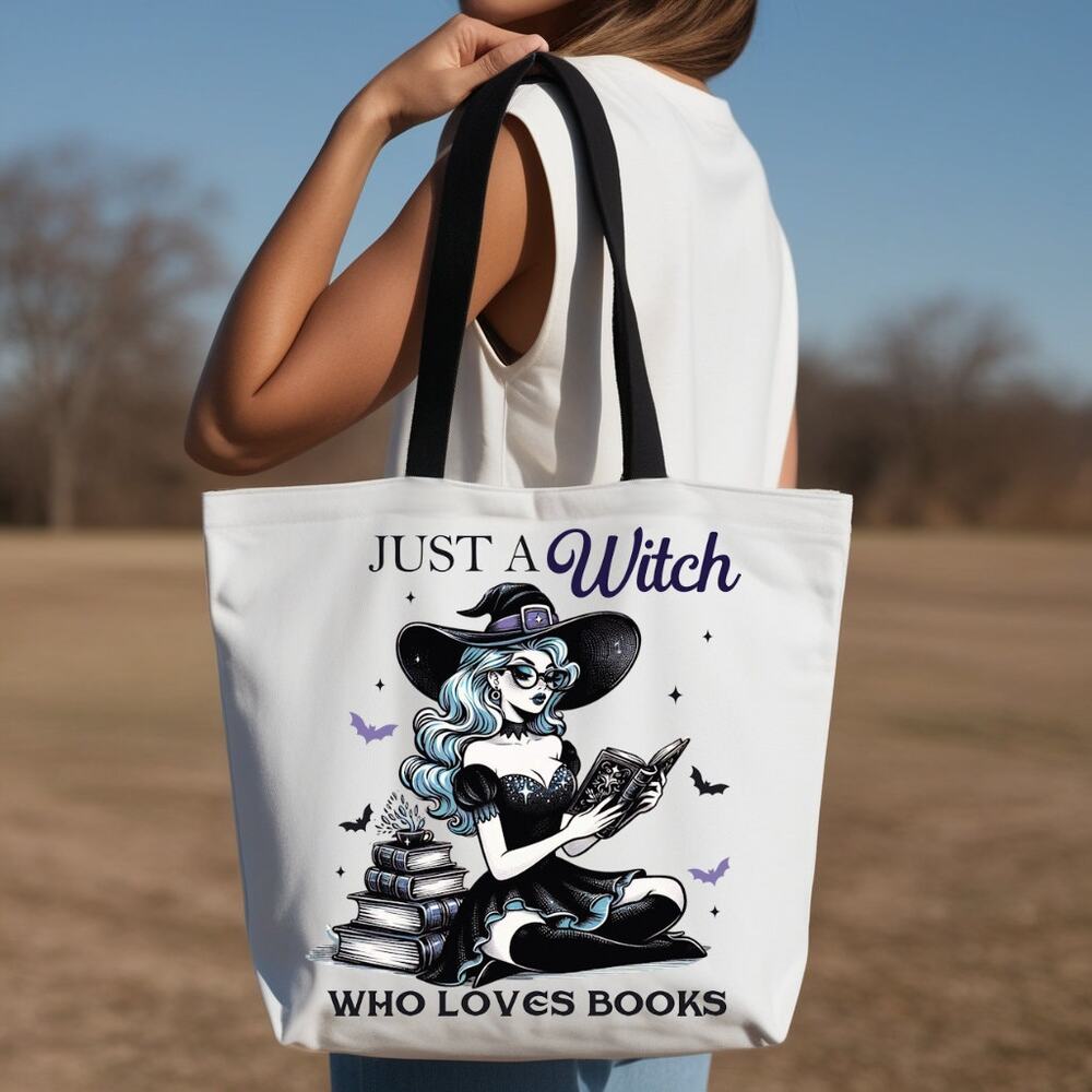 Large Witchy Tote Bag for Readers, Book Lovers, Bibliophiles